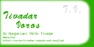 tivadar voros business card